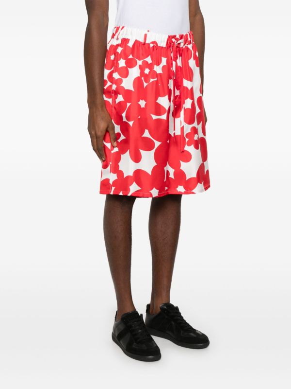 Browns Marni Red Floral-Print Shorts | Browns Bermuda Shorts