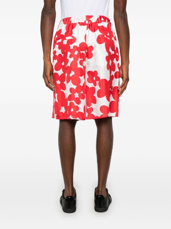 Browns Marni Red Floral-Print Shorts | Browns Bermuda Shorts