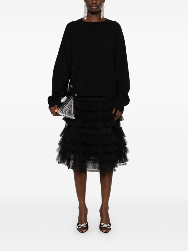 Browns Marques'Almeida Black Buttoned Merino Sweater | Browns Knitted Sweaters