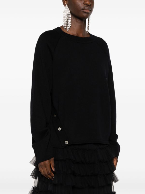 Browns Marques'Almeida Black Buttoned Merino Sweater | Browns Knitted Sweaters