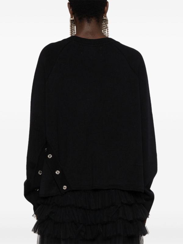 Browns Marques'Almeida Black Buttoned Merino Sweater | Browns Knitted Sweaters