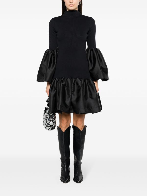 Browns Marques'Almeida Black Satin Trim Knit Dress | Browns Sweater Dresses