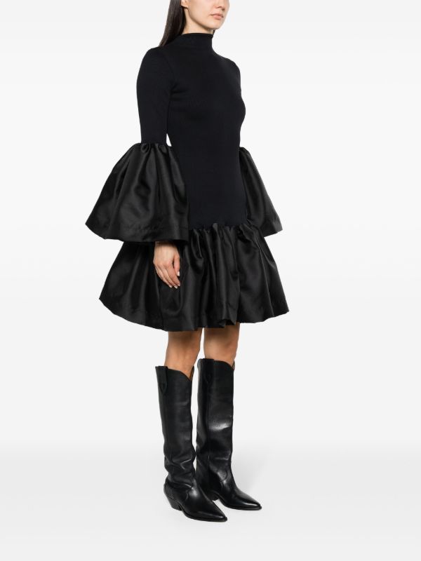 Browns Marques'Almeida Black Satin Trim Knit Dress | Browns Sweater Dresses