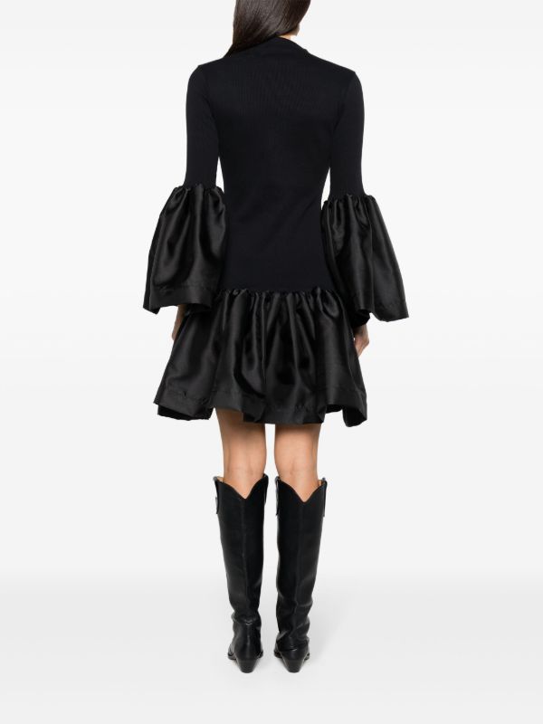 Browns Marques'Almeida Black Satin Trim Knit Dress | Browns Sweater Dresses