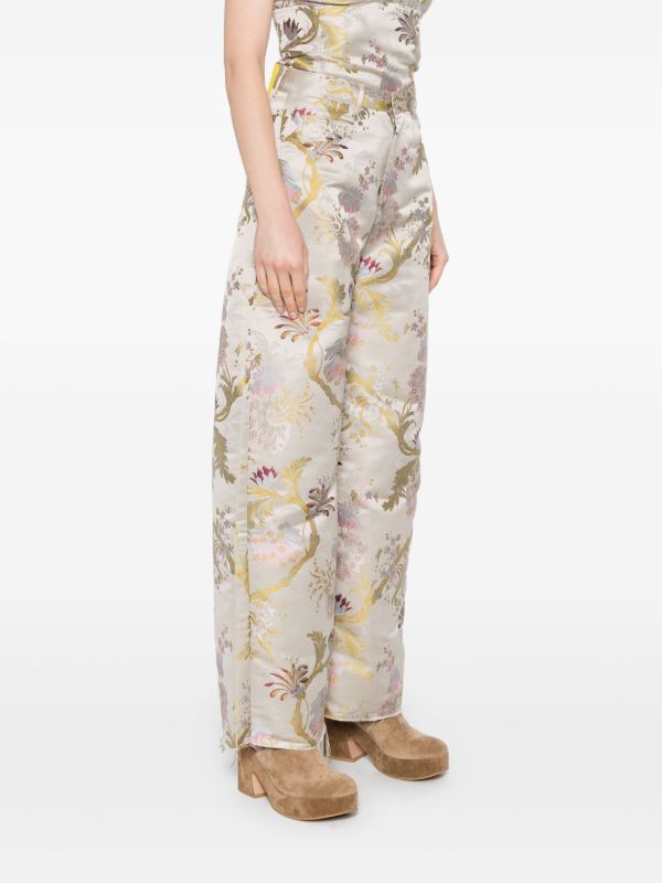 Browns Marques'Almeida Grey Brocade Trousers | Browns Straight-Leg Pants