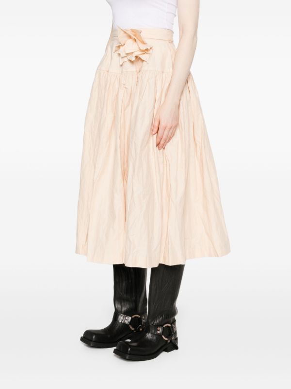 Browns Marques'Almeida Wrinkled Midi Skirt | Browns A-Line Skirts