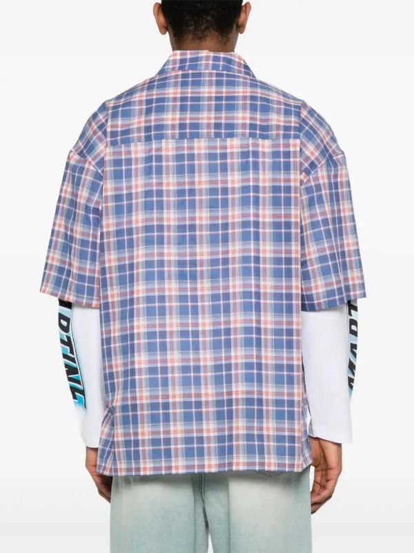 Browns Martine Rose Cotton Checked Polo Shirt | Browns Polo Shirts