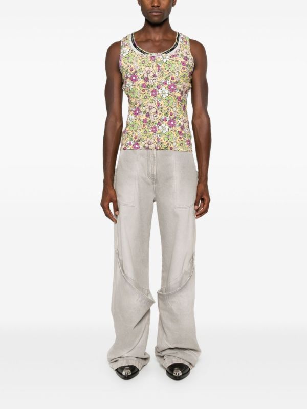 Browns Martine Rose Floral Folded Top | Browns Vests & Tank Tops