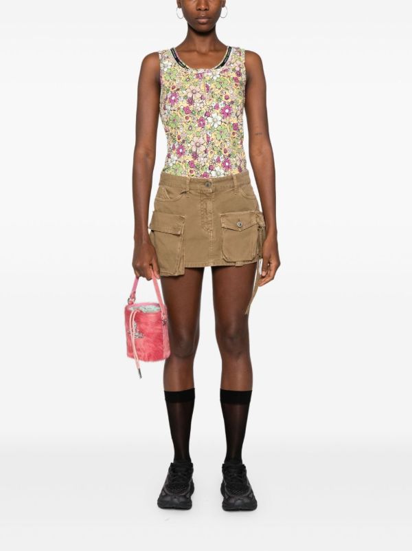 Browns Martine Rose Floral Folded Top | Browns Vests & Tank Tops