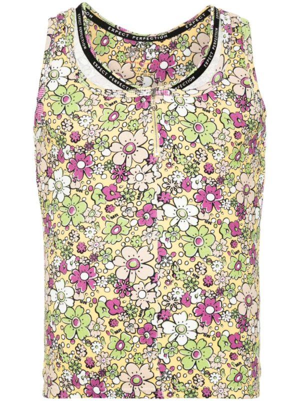 browns Martine Rose floral folded top | Browns Vests & Tank Tops