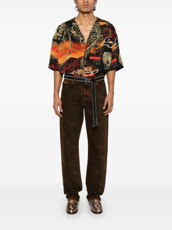 Browns Martine Rose Logo-print Jeans | Browns Straight-Leg Jeans