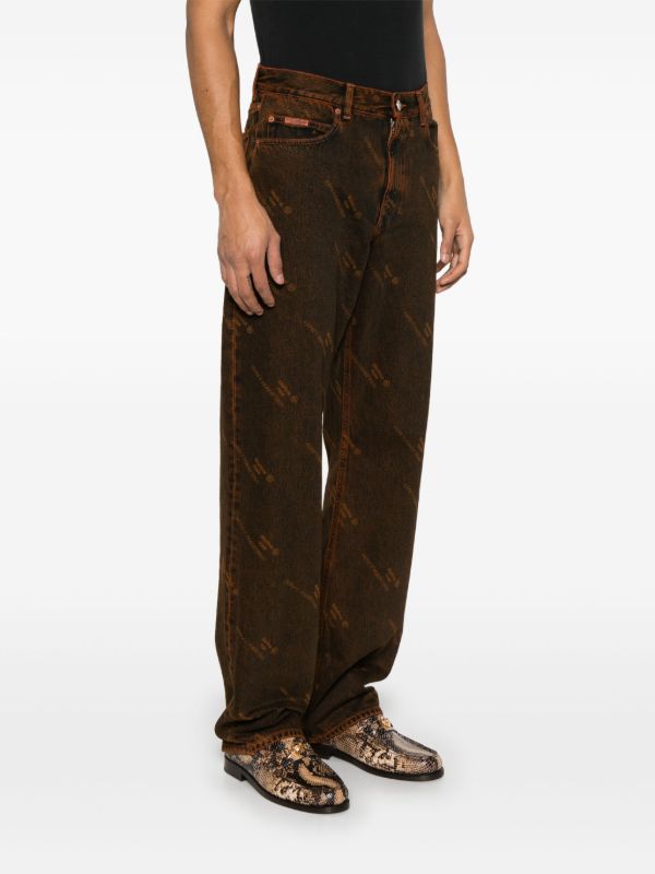 Browns Martine Rose Logo-print Jeans | Browns Straight-Leg Jeans