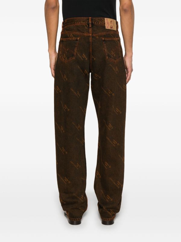 Browns Martine Rose Logo-print Jeans | Browns Straight-Leg Jeans