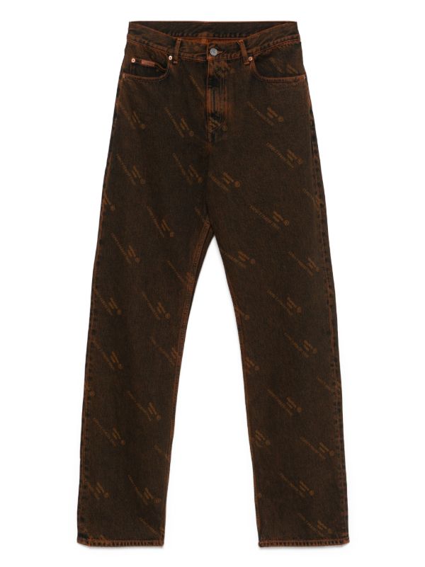 browns Martine Rose logo-print jeans | Browns Straight-Leg Jeans