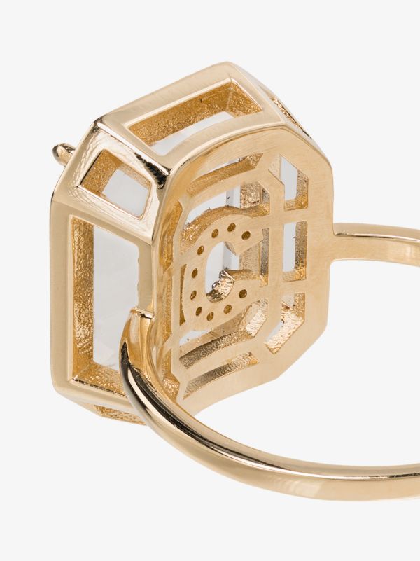 Browns Mateo 14K Yellow Gold Crystal Frame C Diamond Ring | Browns Rings