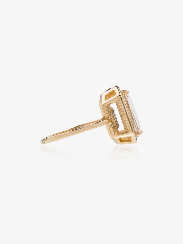 Browns Mateo 14K Yellow Gold Crystal Frame C Diamond Ring | Browns Rings