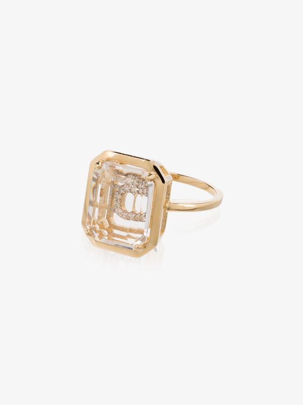 browns Mateo 14K yellow gold crystal frame C diamond ring | Browns Rings