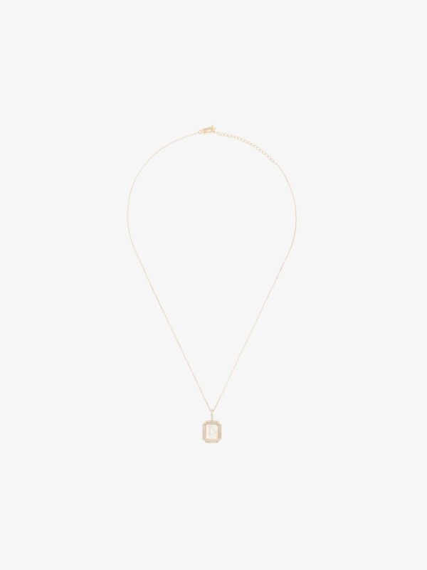 browns Mateo 14K yellow gold D initial diamond necklace | Browns Necklaces