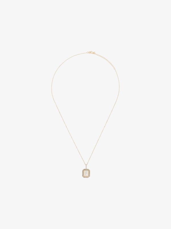 browns Mateo 14K yellow gold F initial diamond necklace | Browns Necklaces