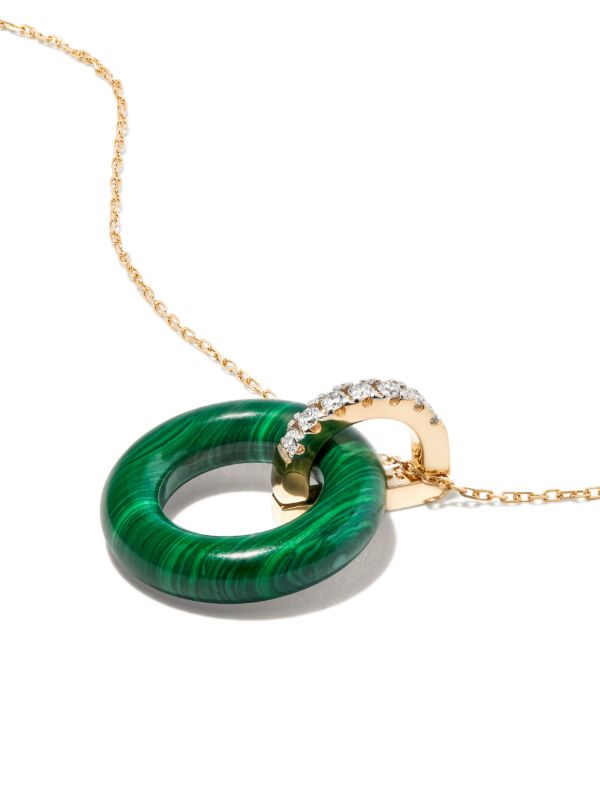 Browns Mateo 14K Yellow Gold Malachite And Diamond Necklace | Browns Fine Necklaces