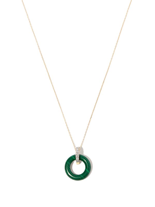 browns Mateo 14K yellow gold malachite and diamond necklace | Browns Fine Necklaces