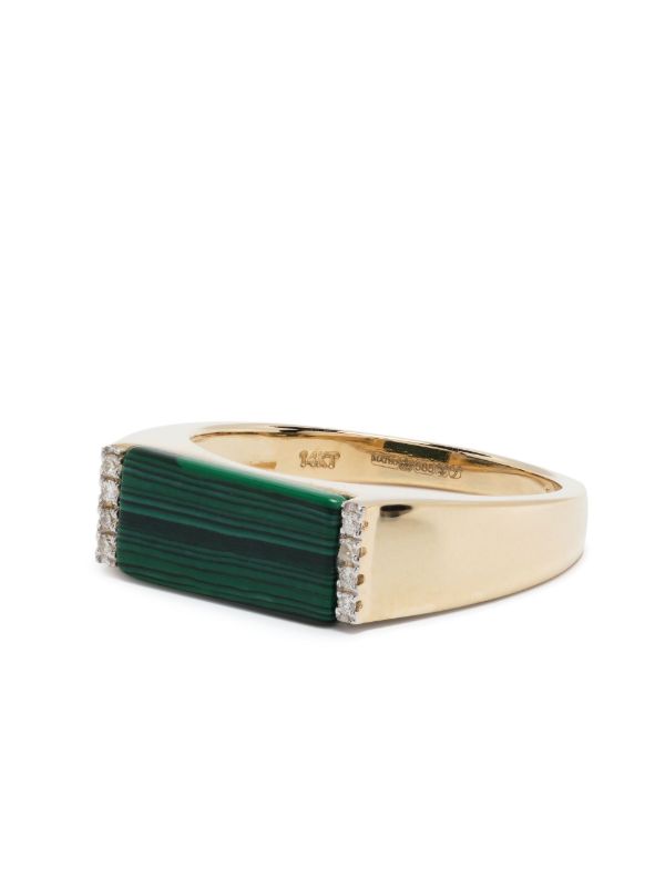 Browns Mateo 14K Yellow Gold Malachite Bar Ring | Browns Rings