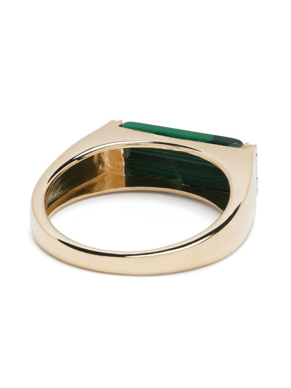 Browns Mateo 14K Yellow Gold Malachite Bar Ring | Browns Rings