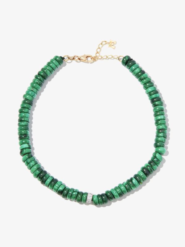 browns Mateo 14K yellow gold malachite diamond beaded bracelet | Browns Fine Bracelets