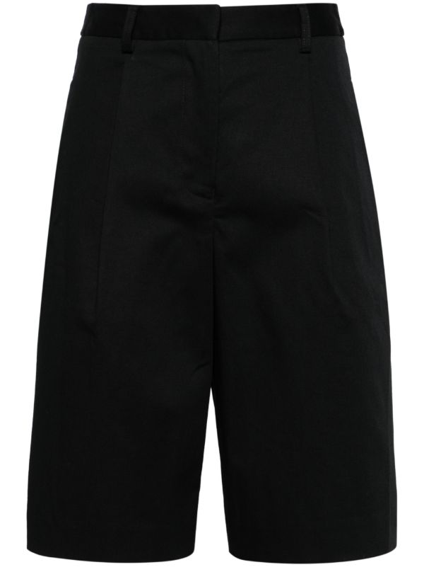 browns Matteau Black Organic Cotton Chino Shorts | Browns Knee-Length Shorts