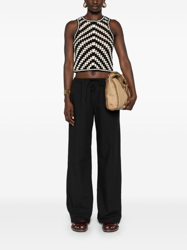 Browns Matteau Black Organic Cotton Trousers | Browns Straight-Leg Pants