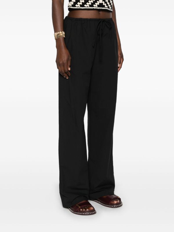 Browns Matteau Black Organic Cotton Trousers | Browns Straight-Leg Pants