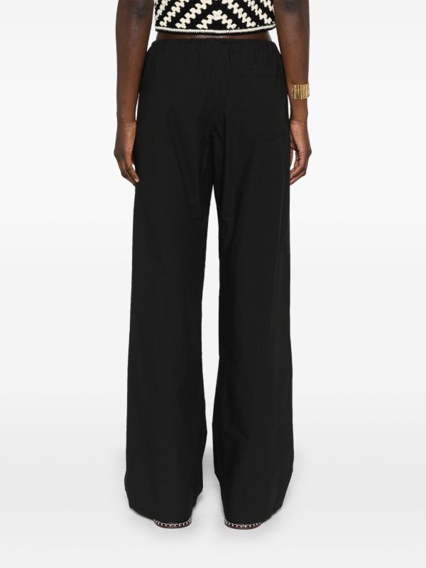 Browns Matteau Black Organic Cotton Trousers | Browns Straight-Leg Pants