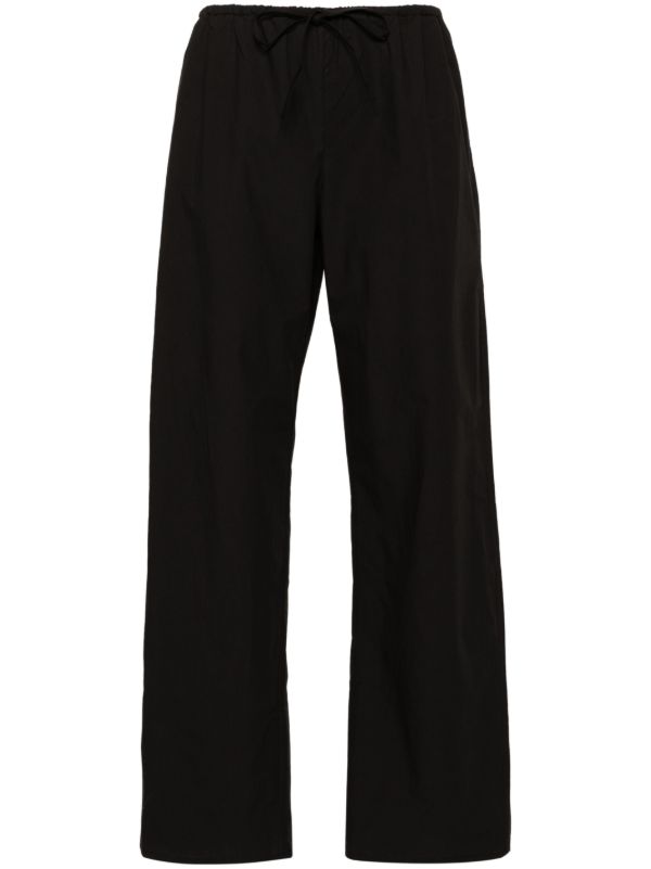 browns Matteau black organic cotton trousers | Browns Straight-Leg Pants