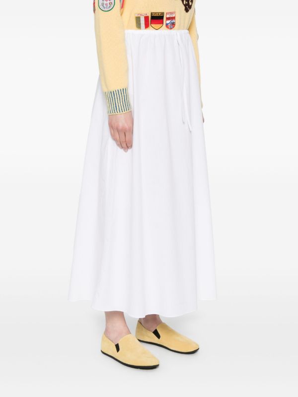 Browns Matteau White Drawstring Skirt | Browns A-Line Skirts