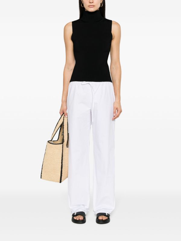 Browns Matteau White Drawstring Wide-leg Trousers | Browns Wide-Leg Pants