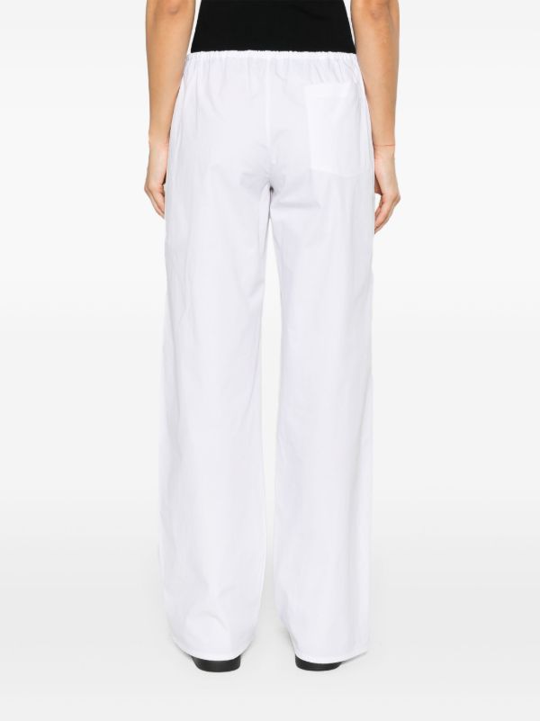 Browns Matteau White Drawstring Wide-leg Trousers | Browns Wide-Leg Pants