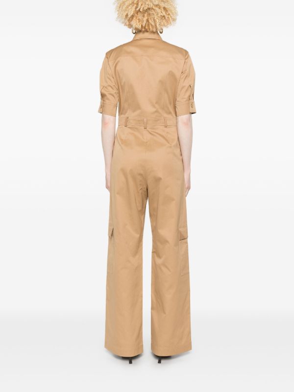Browns Max Mara Brown Buttoned-Up Jumpsuit | Browns Full Length