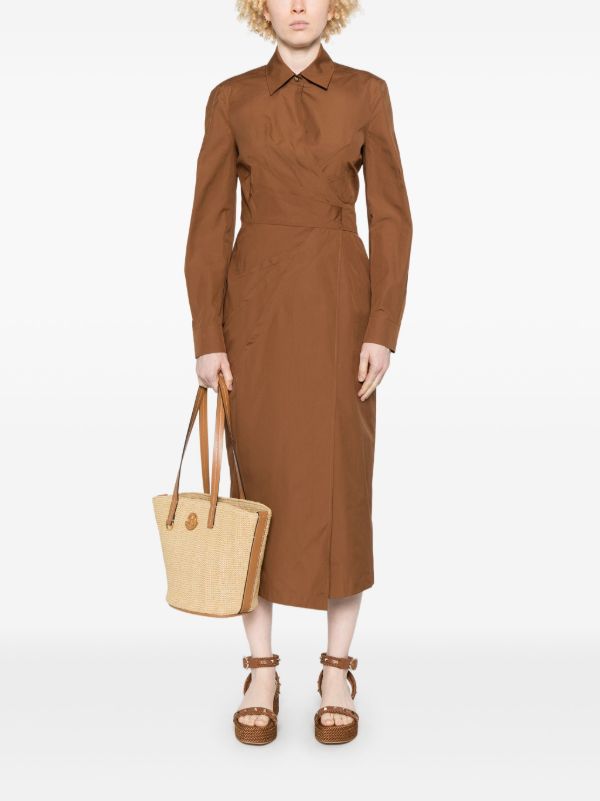 Browns Max Mara Brown Wrap Dress | Browns Day Dresses