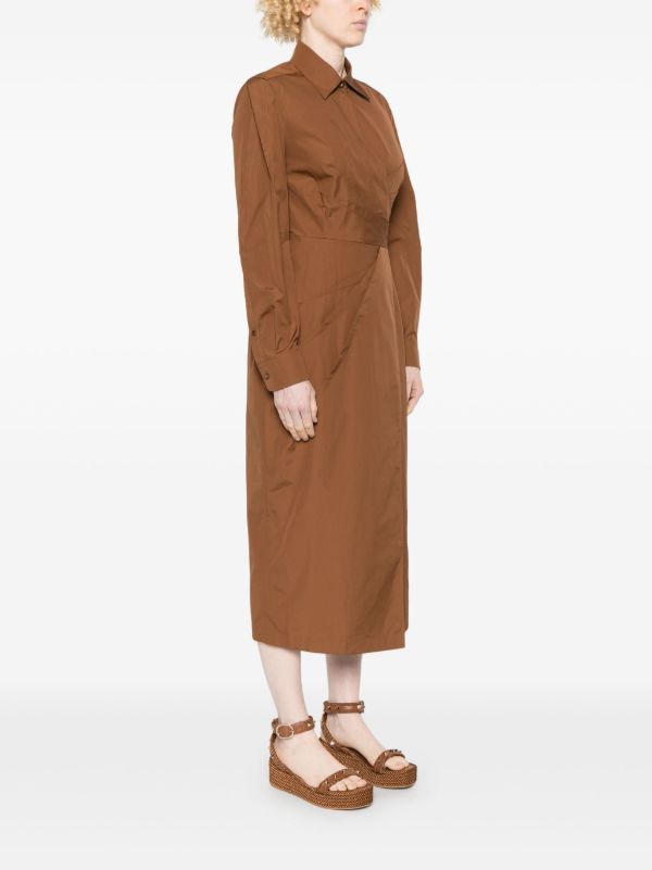 Browns Max Mara Brown Wrap Dress | Browns Day Dresses