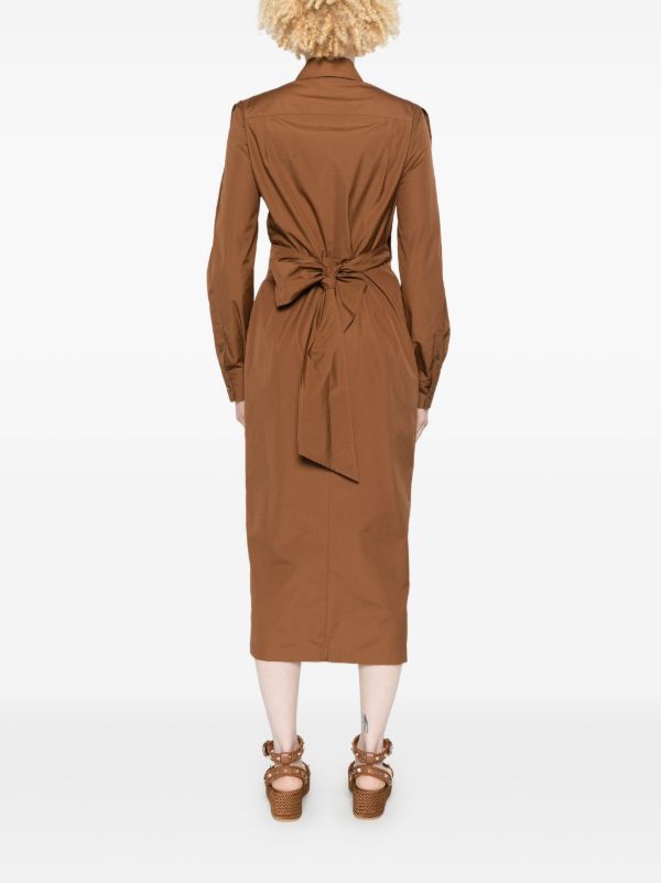 Browns Max Mara Brown Wrap Dress | Browns Day Dresses
