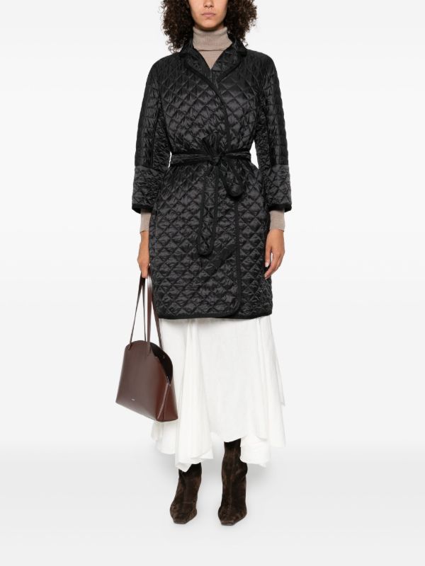 Browns Max Mara Quilted Belted Coat | Browns Single Breasted Coats