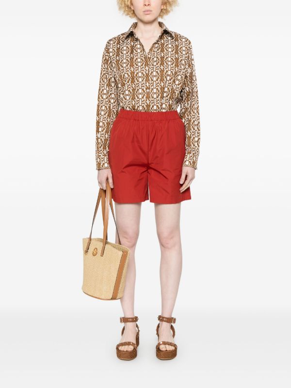 Browns Max Mara Red Cotton Shorts | Browns Short & Mini Shorts