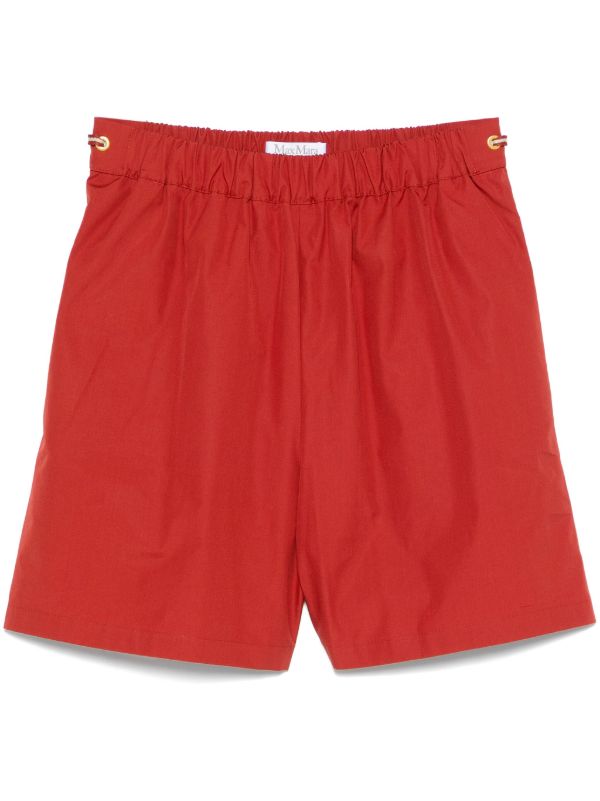 browns Max Mara Red Cotton Shorts | Browns Short & Mini Shorts