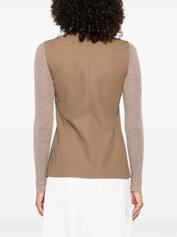 Browns Max Mara Sleeveless V-neck Vest | Browns Vests & Tank Tops