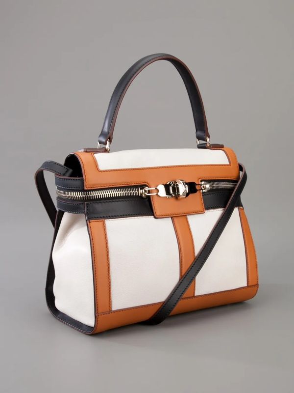 Browns Max Mara Tri-colour Zip Up Tote | Browns Shoulder Bags