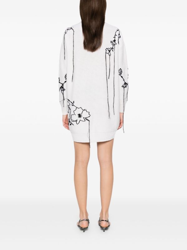 Browns Max Mara White Floral-Embroidered Dress | Browns Sweater Dresses