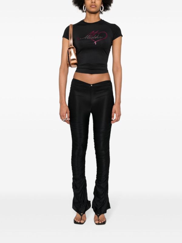 Browns MISBHV Black Draped Flared Trousers | Browns Flared & Bell-Bottom Pants