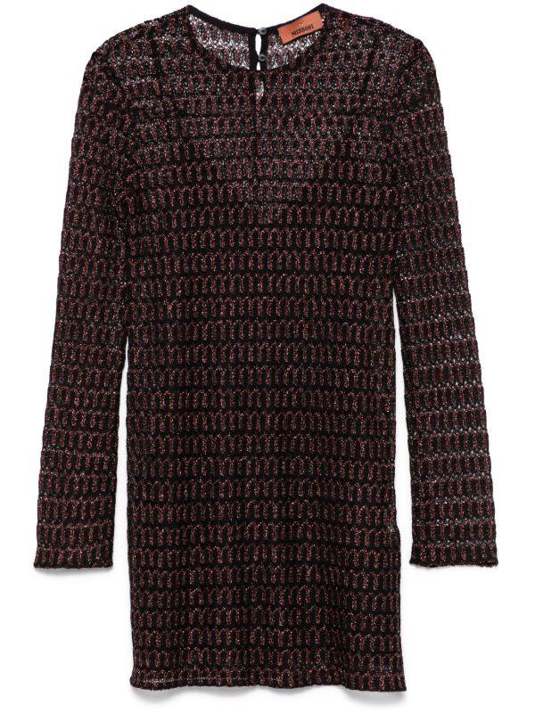 browns Missoni Black Crochet-Knit Mini Dress | Browns Day Dresses