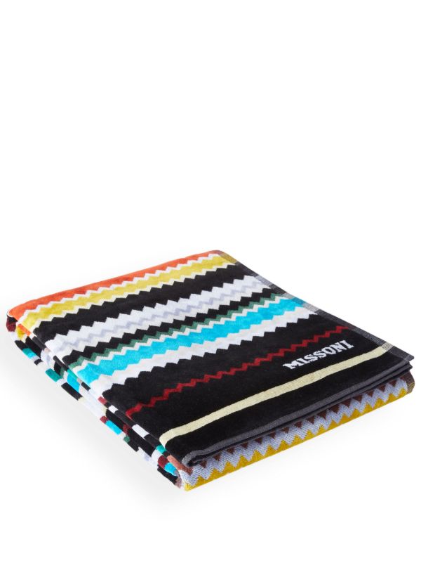 browns Missoni Home Black Curt Cotton Beach Towel | Browns Beach Cover-Ups