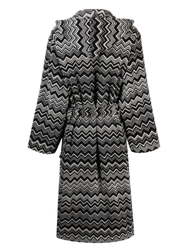 Browns Missoni Home Black Keith Zigzag-Pattern Hooded Bathrobe | Browns Dressing Gowns & Robes